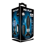 Черная анальная вибропробка 13см с пультом ДУ Mr.Play Rotation Beads Anal Plug BI-040079W-MR