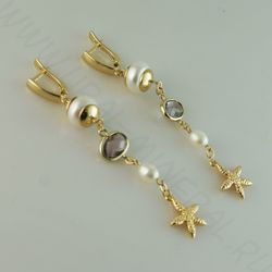 Серьги из жемчуга и аметиста
