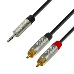 Adam Hall K4YWCC0300 - кабель аудио REAN TRS 3.5 mm stereo - 2 x RCA (M), 2 x 0.22 мм2, 3.0 м, черны