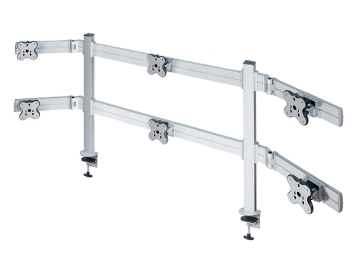 ErgoFount TBSS-600WC Настольное крепление для 6 мониторов диагональю до 24'' конфигурации 2х3 с зажимом к столу типа "С". Цвет - серебристый