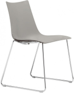 Стул пластиковый на полозьях Scab Design Zebra Technopolymer, хром, тортора