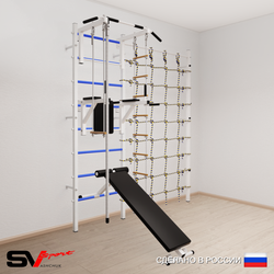 Шведская стенка Sv Sport 5870 (Турник стандарт/Брусья/Скамья/Канат/Лестница/Трапеция/Канатный лаз)