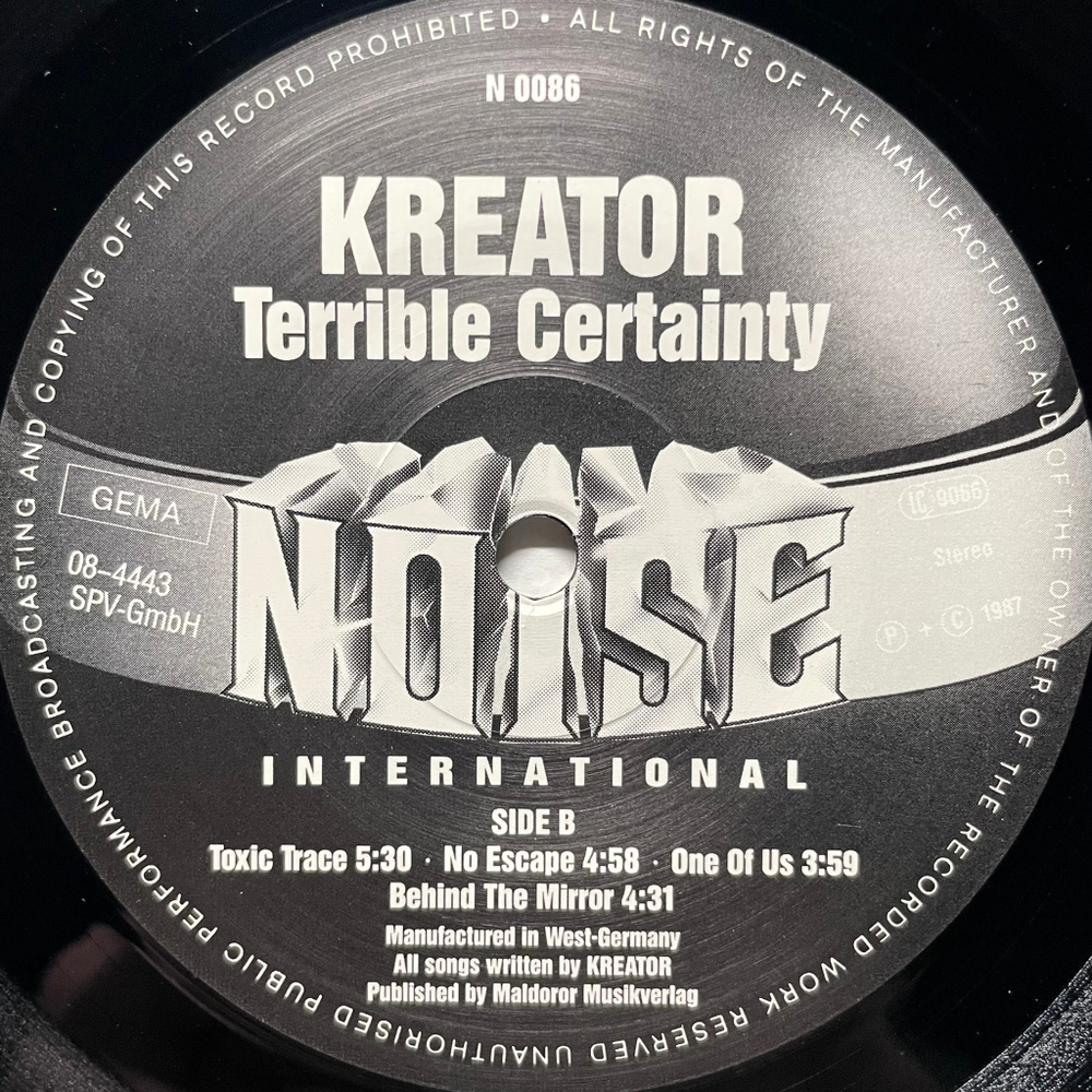 Kreator ‎– Terrible Certainty (Германия 1987г.)