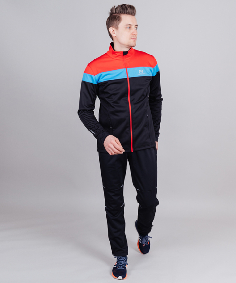 Куртка разминочная NORDSKI DRIVE Black/Red, мужская, NSM805910