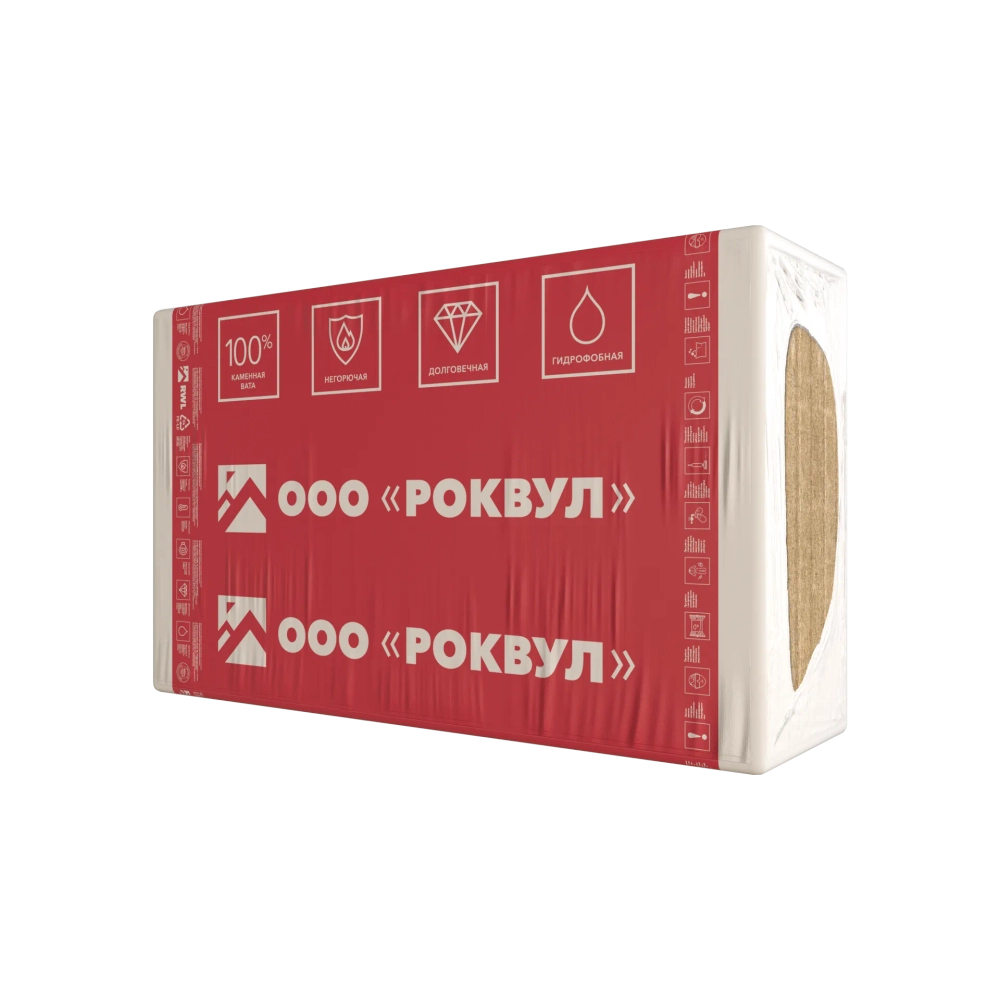 Плита из минеральной ваты на основе горных пород базальтовой группы ТЕХ БАТТС 150, РОКВУЛ