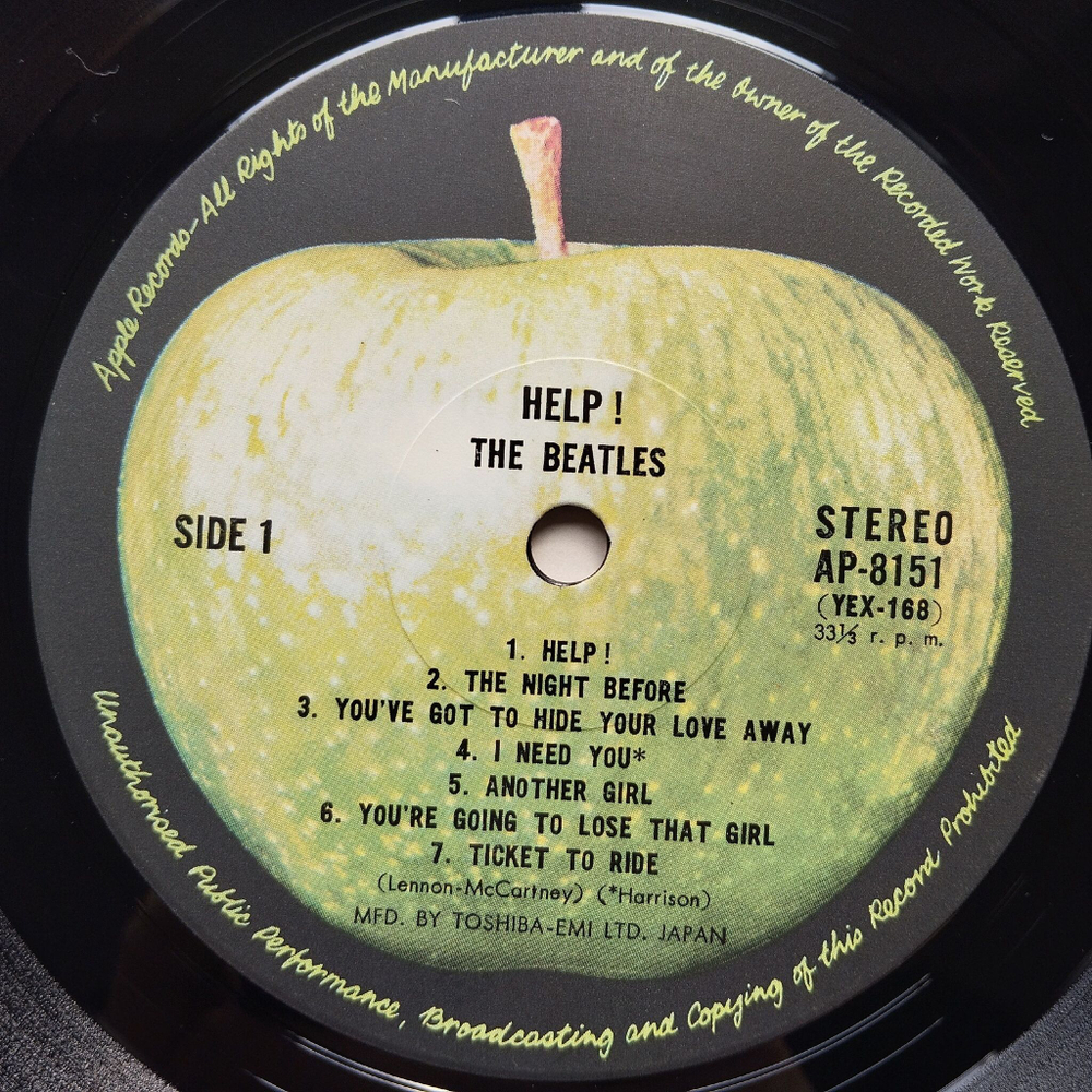 Винтажная виниловая пластинка LP The Beatles Help (Japan 1973) (Obi) You Like Me Too Much