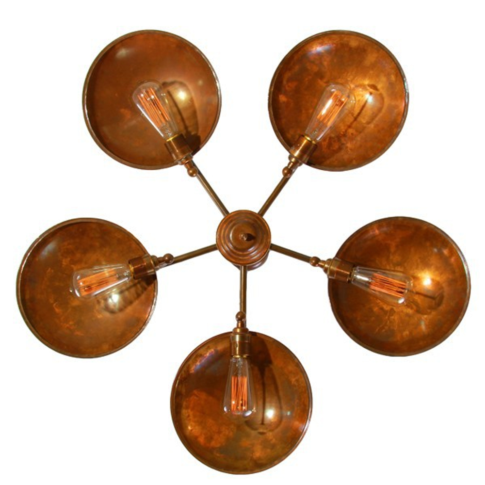 Cullen Adjustable 5 Arm Brass Chandelier Light