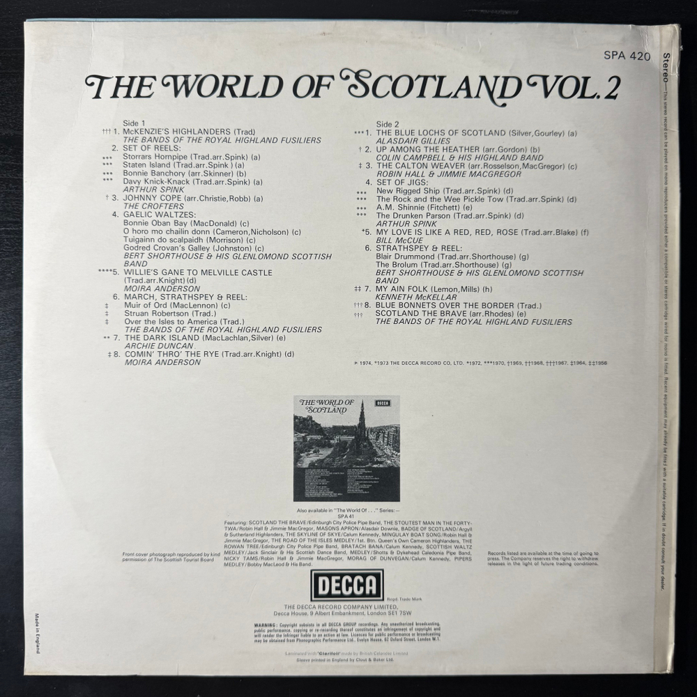 Сборник The World Of Scotland Vol. 2 (Англия 1974г.)