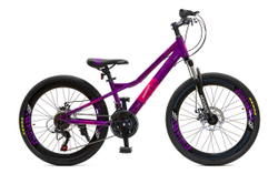 Велосипед 24" HOGGER URBAN MD, алюм, 21 ск, susp. fork, пурпурный металлик, 2025