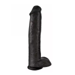 Черный гигантский фаллоимитатор-реалистик 38,1см с мошонкой на присоске PipeDream King Cock 15 Cock with Balls Dildo 5535-23
