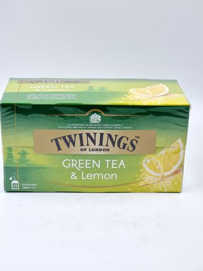 Чай зеленый Twinings "Green Tea & Lemon" 25 пакетиков, 50 г (из Финляндии)