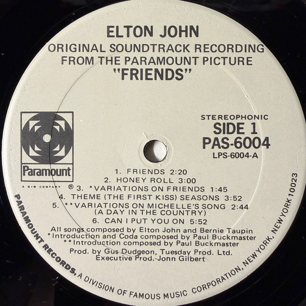 Elton John ‎– Friends (США 1971г.)