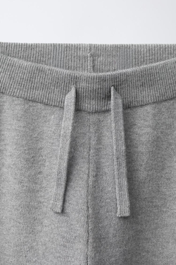 ZARA ТРИКОТАЖНЫЕ БРЮКИ-ДЖОГГЕРЫ, СЕРЫЙ МЕЛАНЖ