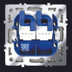 Розетка компьютерная встраиваемая VOLTUM S70 двойная RJ45+RJ45 кат.6, (шелк)