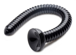 Длинный анальный стимулятор Hosed Ribbed Anal Dildo - 50,8 см. (Цвет: черный)