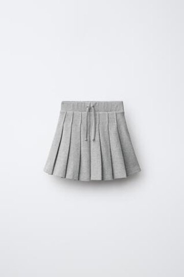 ZARA ЮБКА В СКЛАДКУ, СЕРЫЙ МЕЛАНЖ