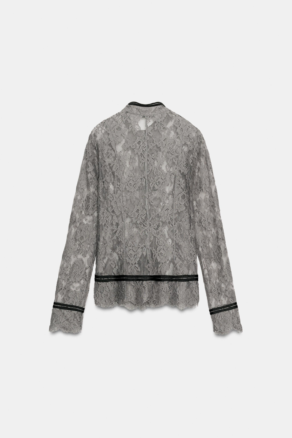 ZARA РУБАШКА С КЛЕВАНТАМИ ZW COLLECTION, МЯГКИЙ СЕРЫЙ