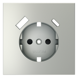 Накладка для розетки с заземлением и защитными шторками, с USB A+C, S70 (сталь)