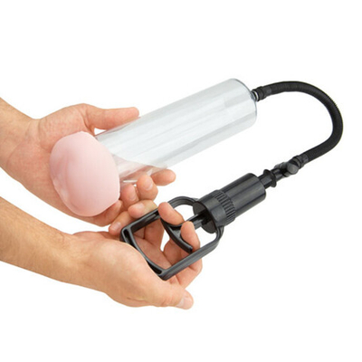 Вакуумная помпа мужская поршневая Penis Enlarger Pump (Цвет: прозрачный с черным)