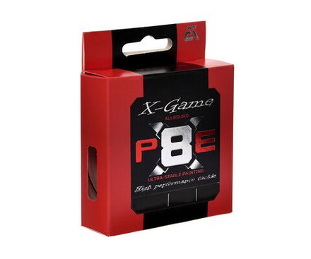 AZURA Шнур плетеный X Game PE Х8 150м Fiery Red #1.0 0.165мм 7.2кг 16lb
