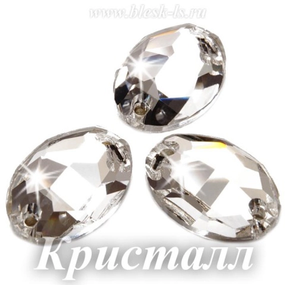 Пришивной овал с 2 отверстиями, Кристалл
