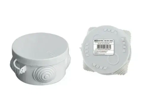 Распаячная коробка ОП D65х40мм, крышка, IP54, 4вх. TDM SQ1401-0101