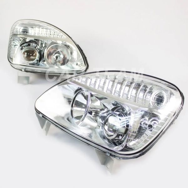Фары Газель Бизнес передние с Bi LED модулями, хромированная маска (под ключ)