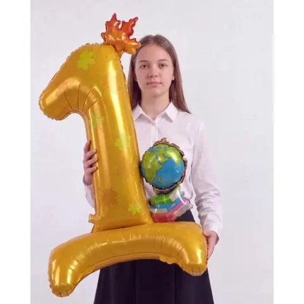 Шар цифра 1 на подставке 100 см