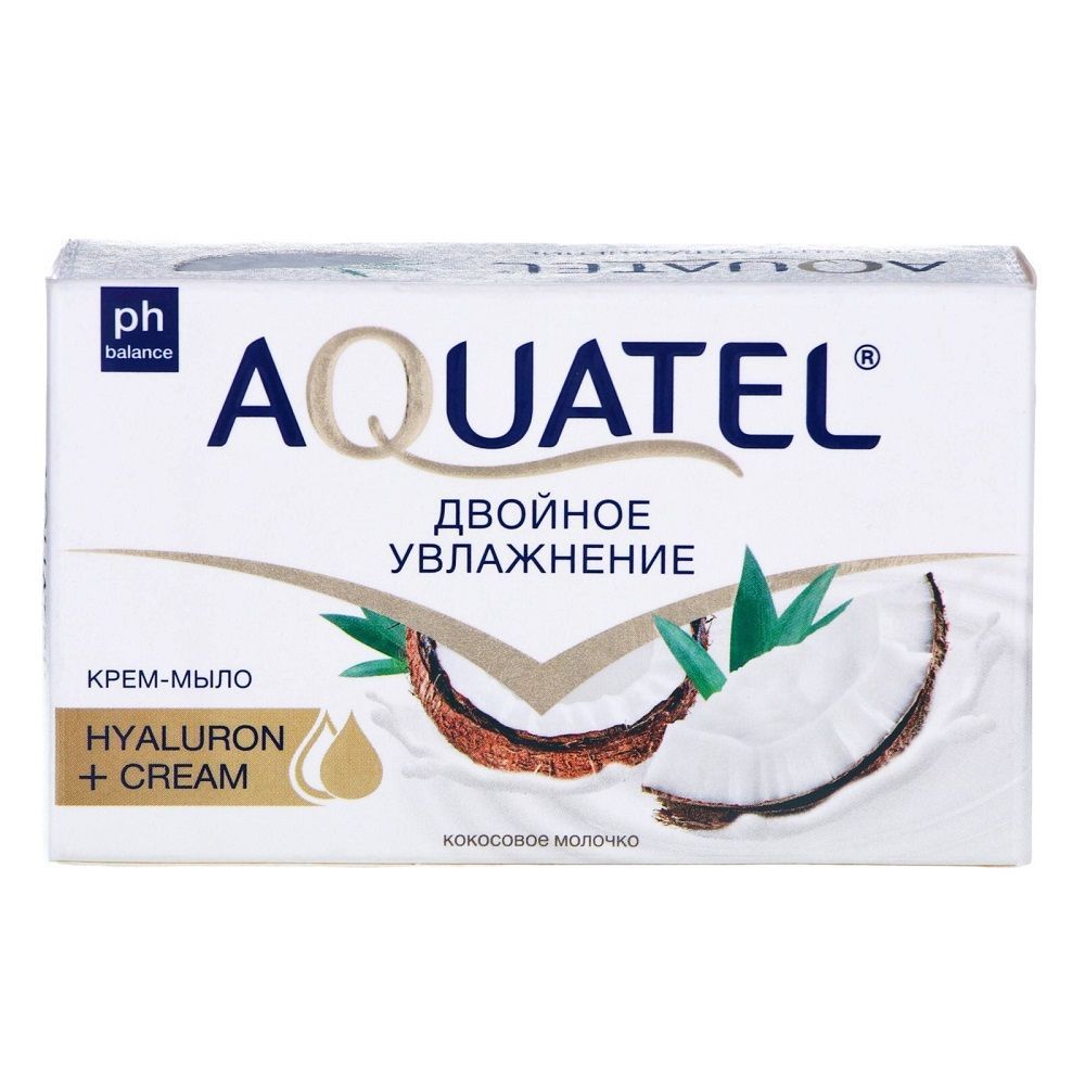 Крем-мыло твердое "Aquatel" кокосовое молочко, 90 г в пачке