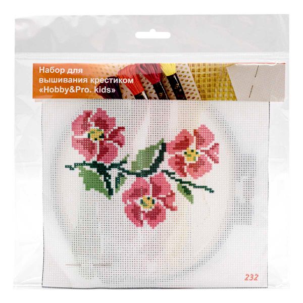 Набор для вышивания нитками Hobby&Pro Kids, Сакура 19х19см