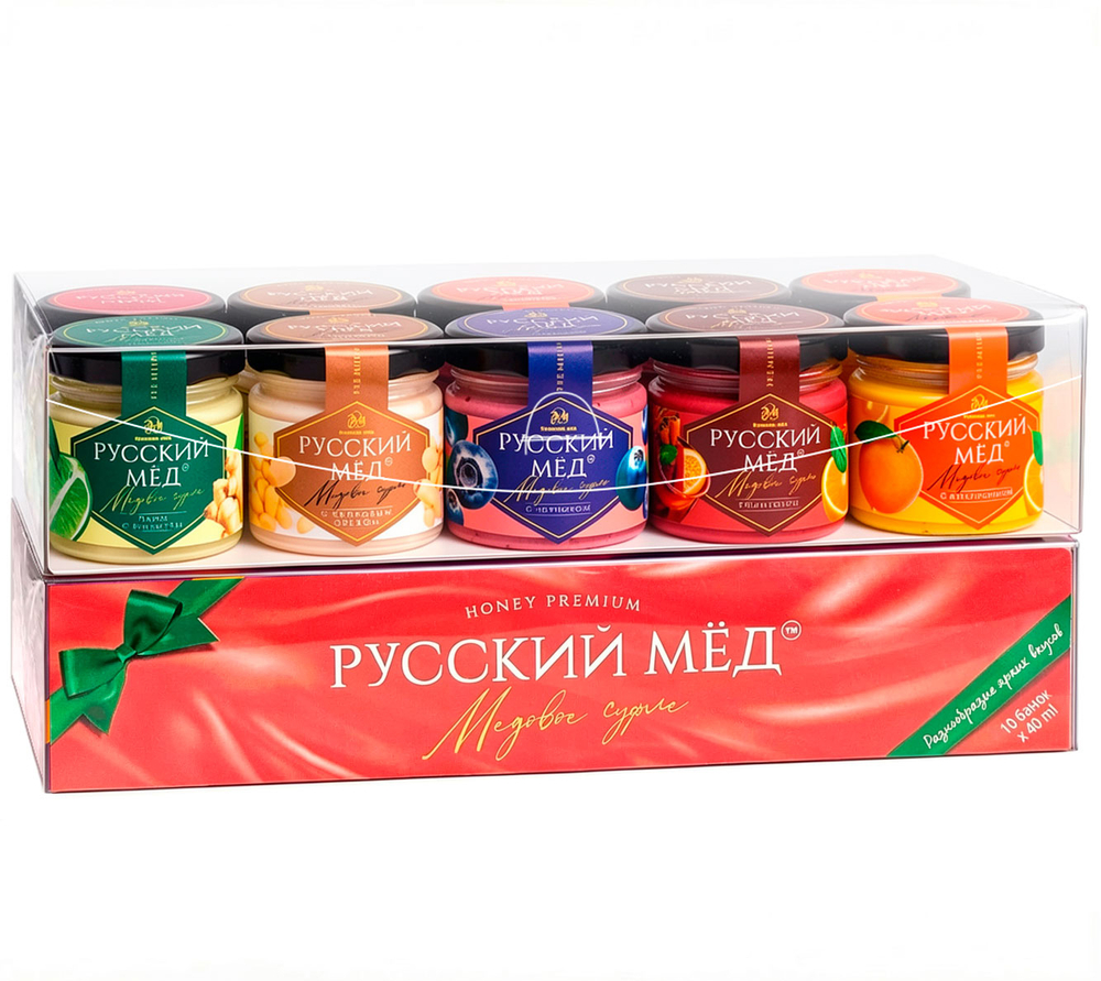 Подарочный набор Русский мёд 40 мл (10 шт.), красный