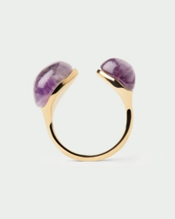 Кольцо Amethyst Gravity серебро 925 пробы покрытое золотом