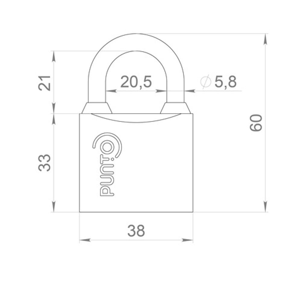 Замок навесной PUNTO PK-0138 3 кл. /59107/