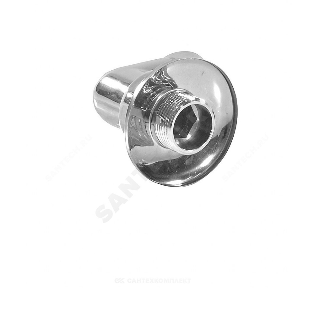 Соединитель для полотенцесушителя латунь Ду 20 3/4"x3/4" нак/гайка/НР угловой хром 0003-11 RCN