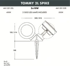 Грунтовый светильник Tommy 4M1.001.000.LXD2L Fumagalli