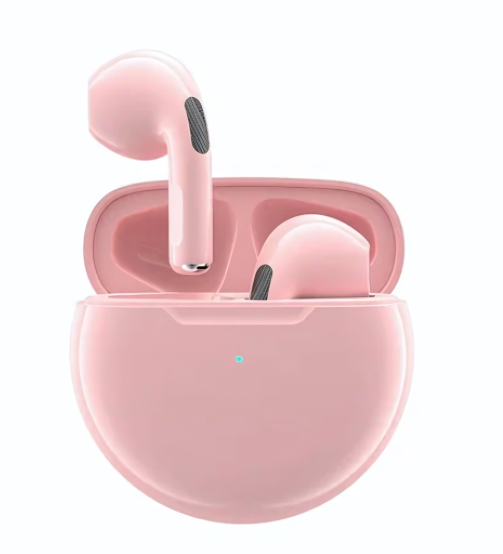 Bluetooth - гарнитура Pro 6, TWS вкладыши, BT5.0, 30/200mAh Pink