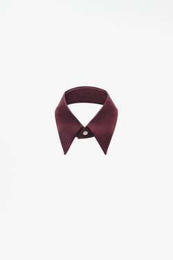 ZARA X JOHN GALLIANO ВОРОТНИК РУБАШКИ ИЗ ПОПЛИНА, БУРГУНДИ