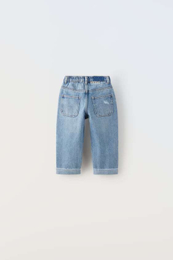 ZARA ДЖИНСЫ LOOSE FIT, ВЫЦВЕТШИЙ СИНИЙ