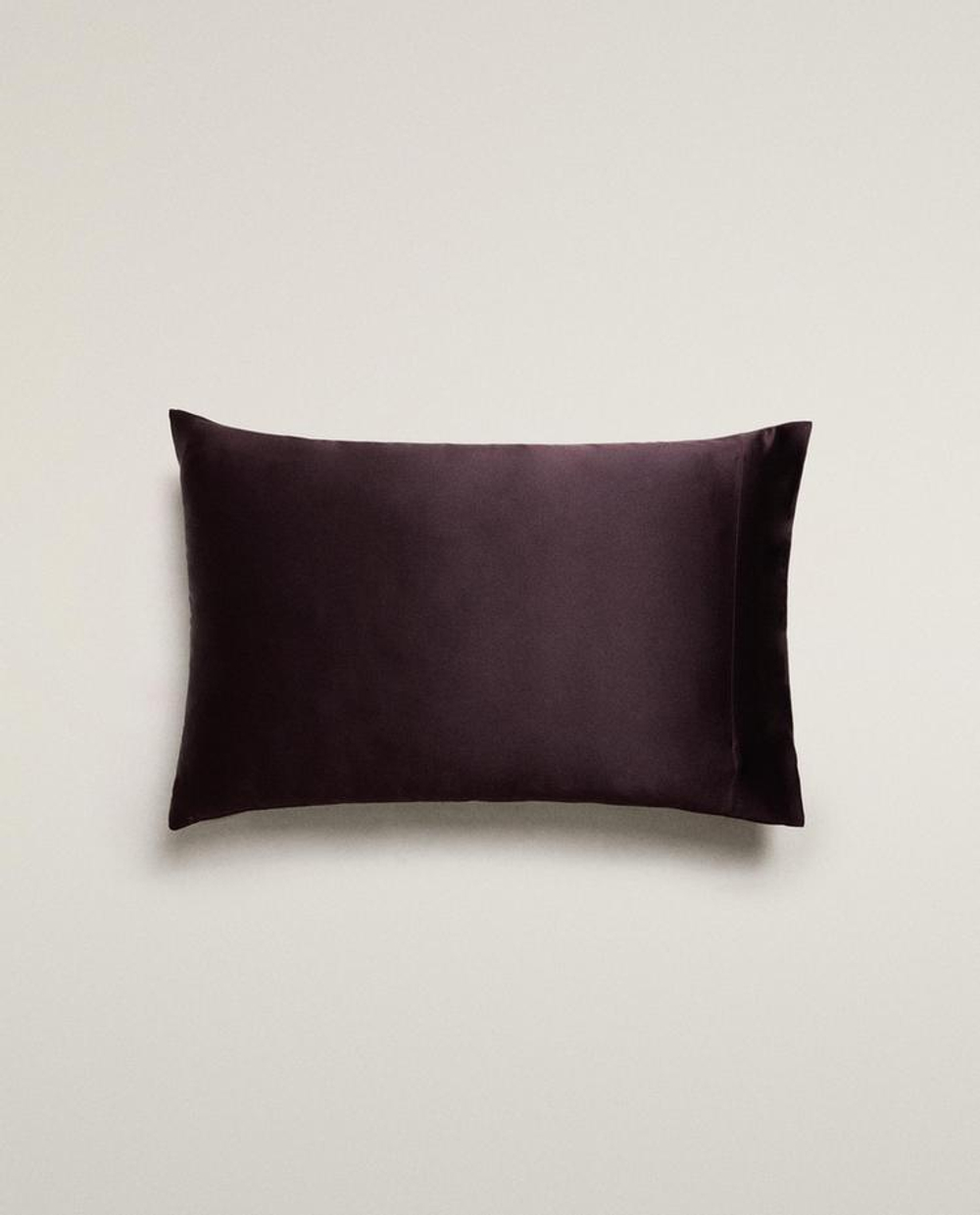 ZARA HOME НАВОЛОЧКА ИЗ 100% ТУТОВОГО ШЕЛКА, БОРДОВЫЙ