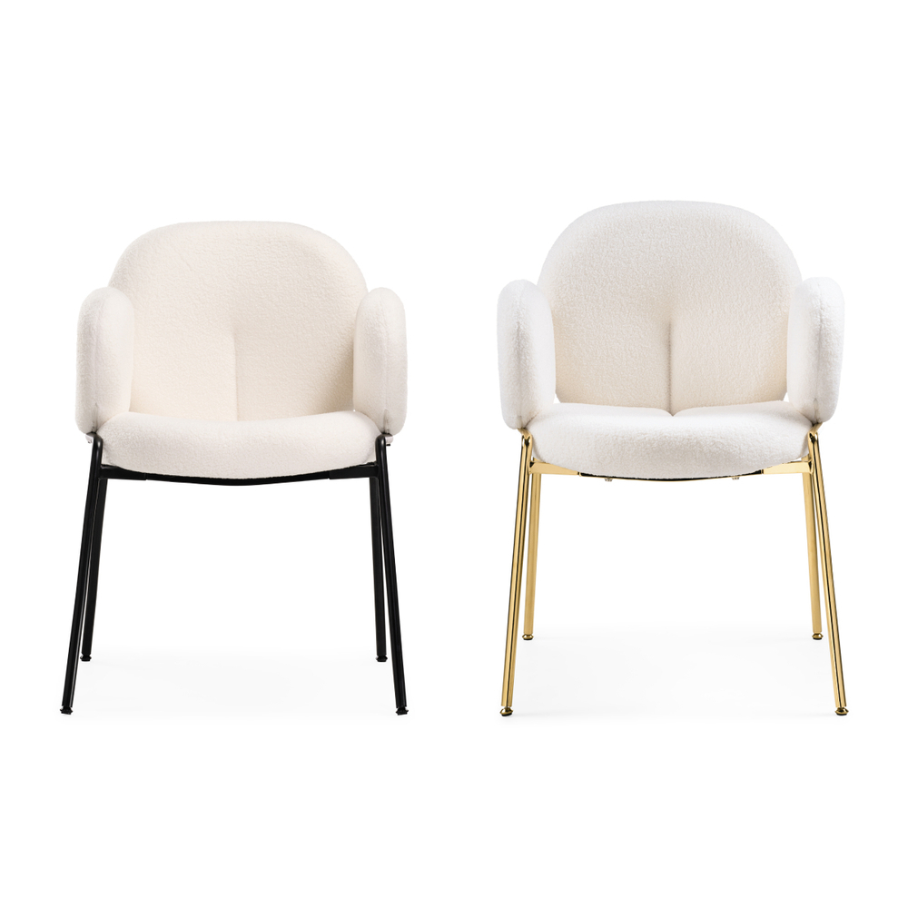Стул на металлокаркасе Woodville Kalipso white, black, ножки черные