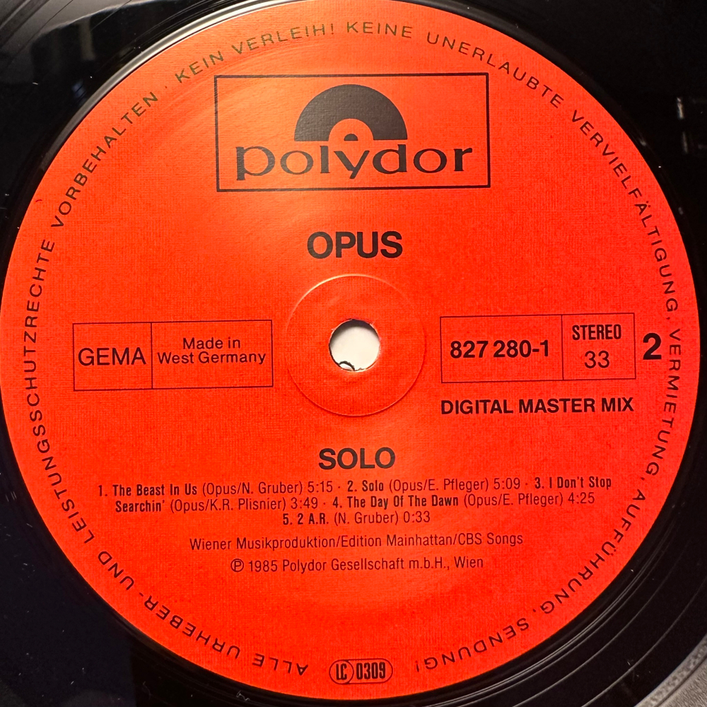 Opus - Solo (Германия 1985г.)