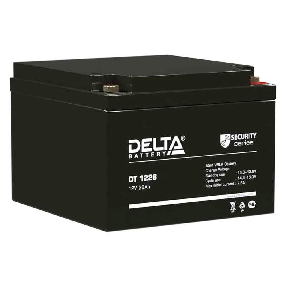 Аккумуляторная батарея Delta DT 1226 напряжение 12В, емкость 26Ач (167х175х126mm)