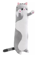 Мягкая игрушка Кот - батон, игрушка - обнимашка 110 см - Серый