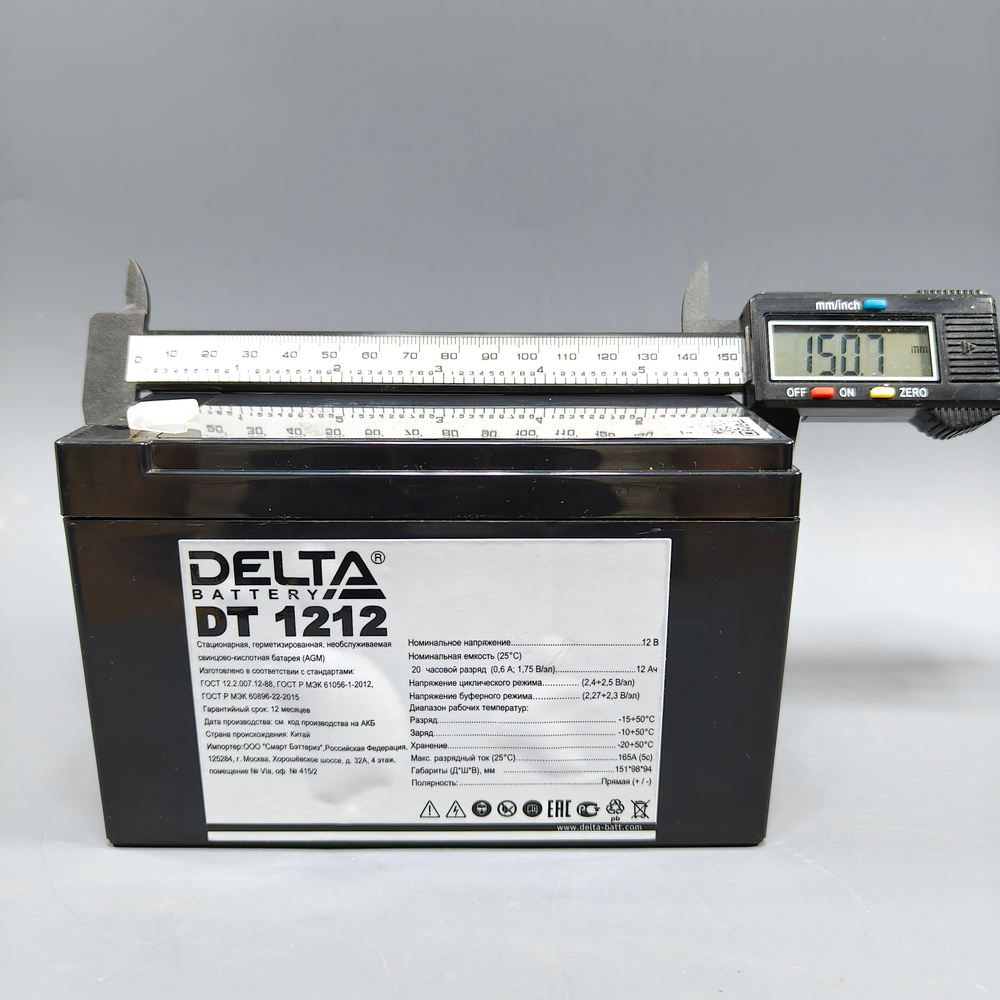 Аккумулятор Delta DT 1212 (12В / 12Ач)