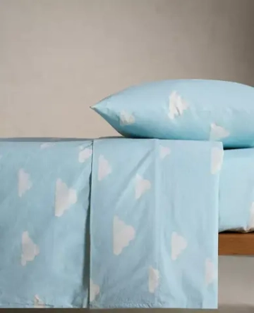 ZARA HOME ДЕТСКАЯ ВЕРХНЯЯ ПРОСТЫНЯ С ПРИНТОМ, СИНИЙ