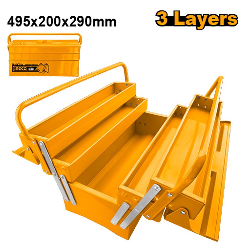 Металлический ящик для инструмента 495х200х290 мм. INGCO HTB02 INDUSTRIAL