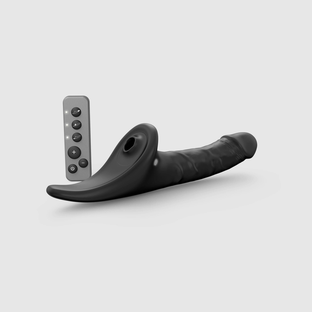 Фаллоимитатор Strap-on-me MULTI ORGASM REALISTIC DILDO с стимуляцией клитора и вибрацией L, черный