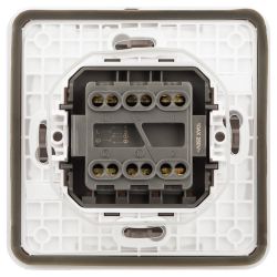 Переключатель ЭРА Эксперт 11-1526-01 двойной IP55 10АХ-250В СУ белый | Эра Эксперт