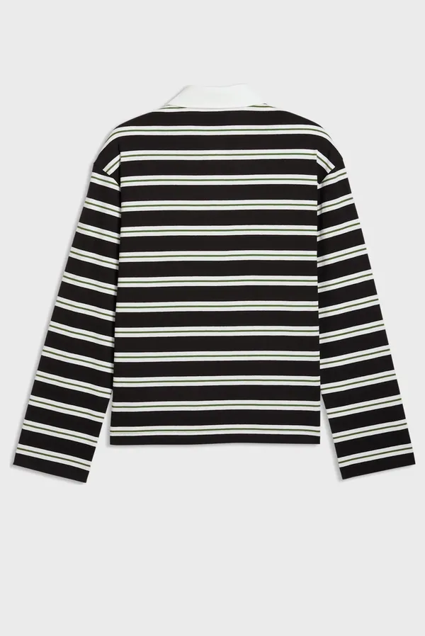 Поло с длинным рукавом мужское PUMA ESS ELEVATED No.1 Relaxed Striped Rugby Polo