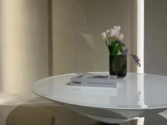 Стол журнальный 5121, Ø100х32 см, белый